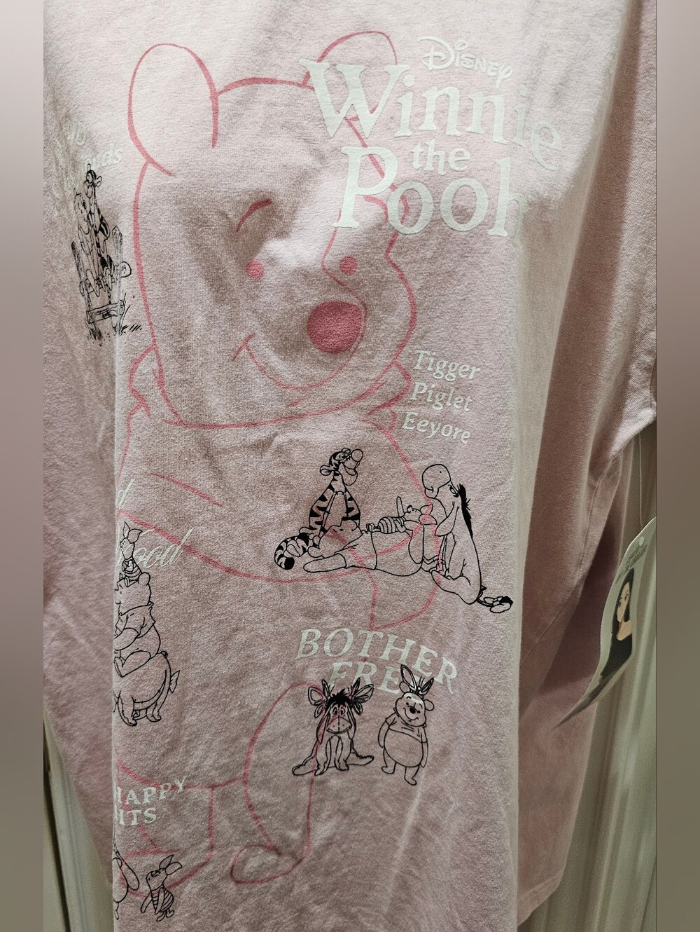 Disney Winnie The Pooh Graphic Tshirt Light Pink  Size XL NWT - Picture 12 of 14